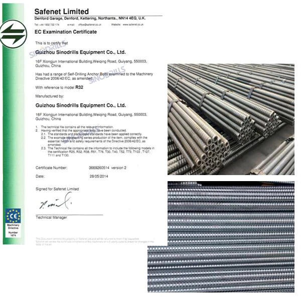 CE Certification for Self drilling Anchor System
