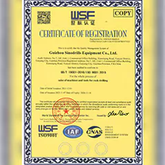 ISO9001 of guizhou sinodrills