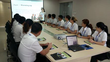 Internal training meeting of the company