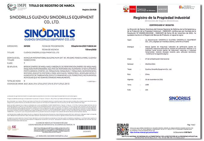 Mexico trademark Certificate and Peru trademark Certificate