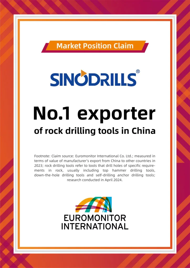 no.1 exporter of rock drilling tools in China