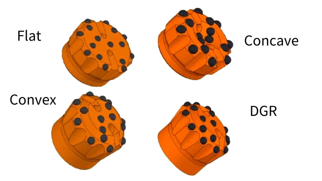 dth drill bit face design styles