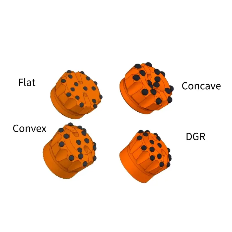 dth drill bit face design types
