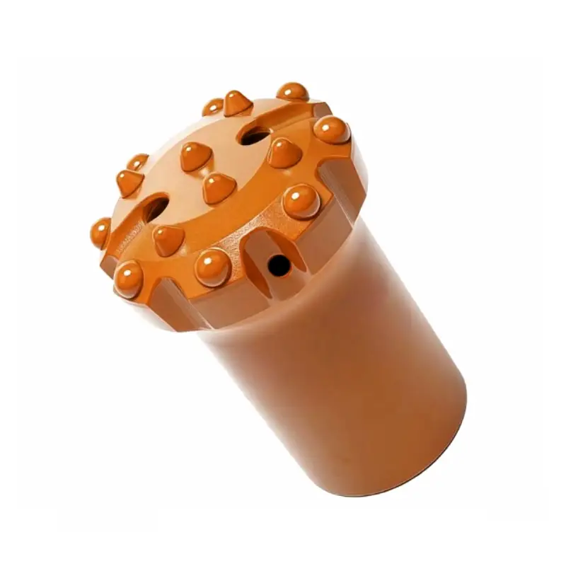 convex face threaded button drill bit