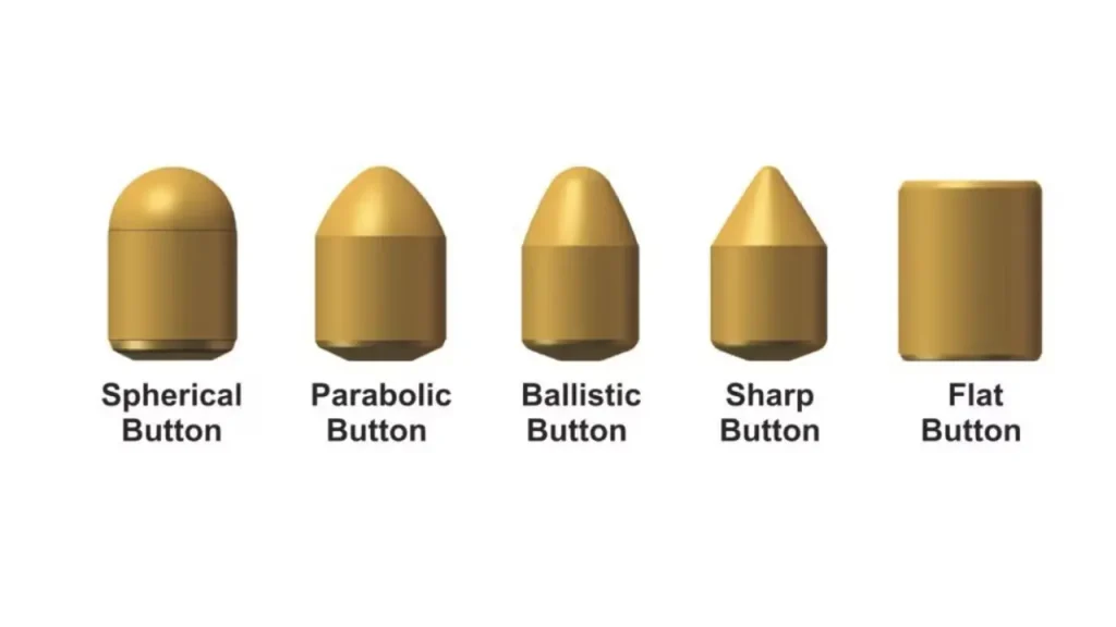 different rock drill bit button shapes