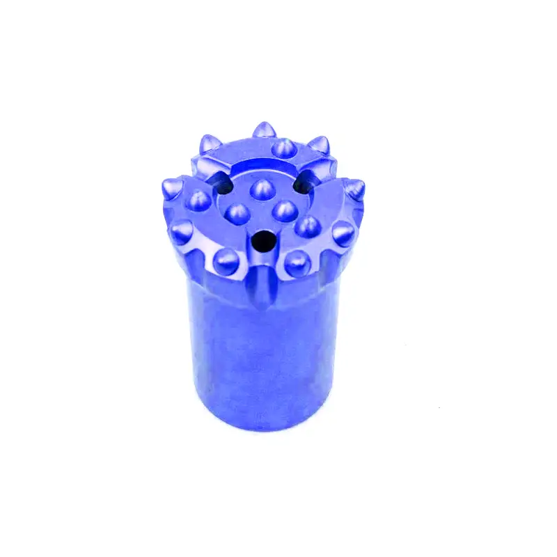 drop center ballistic button drill bit