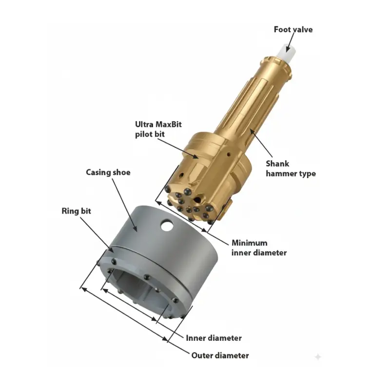 casing advancement systems for down the hole hammers