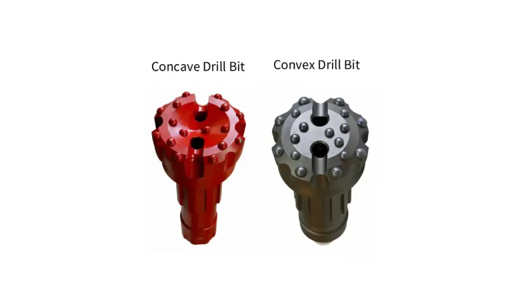 concave drill bit and convex