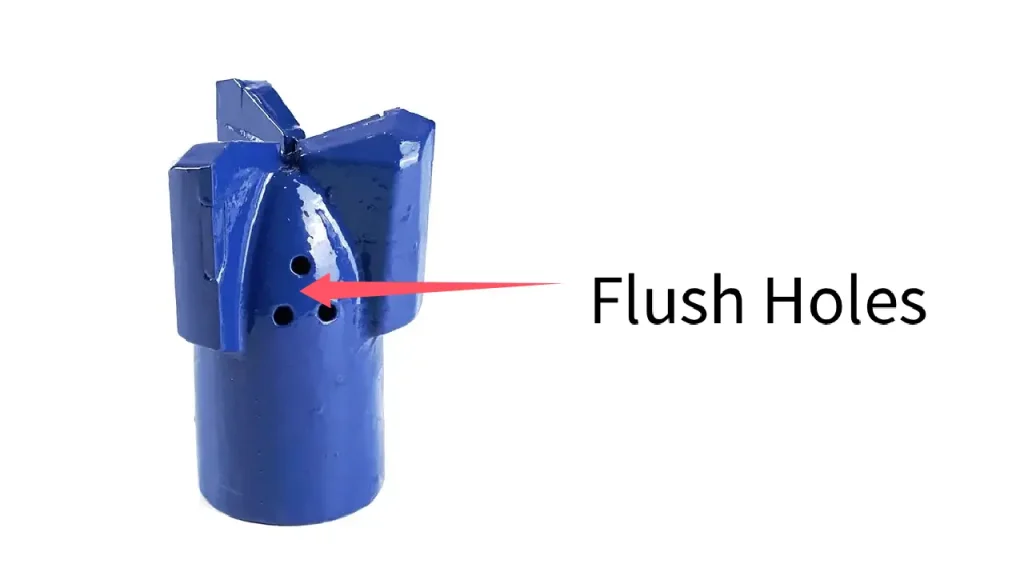 flush holes on drill bit