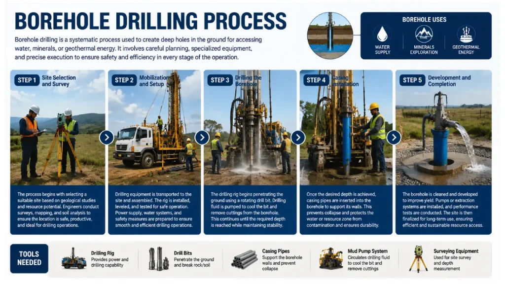 borehole drilling process