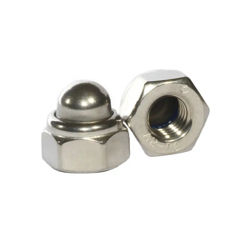 stainless steel hexagon domed nyloc nuts