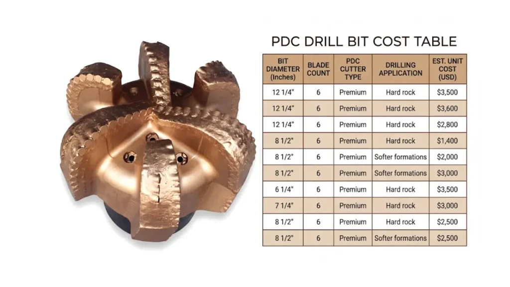 pdc drill bit cost