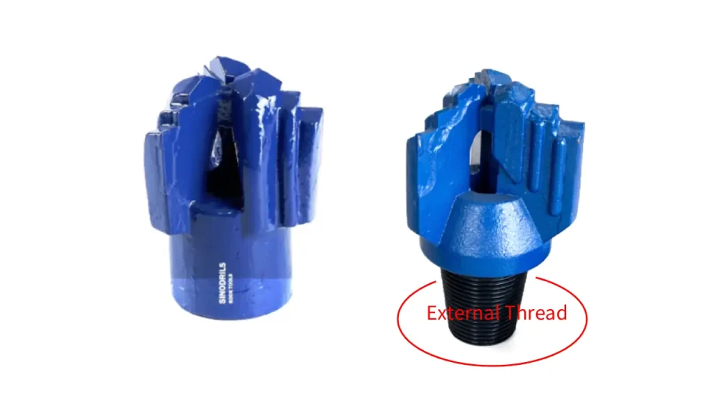 internal vs external thread rock drill bits