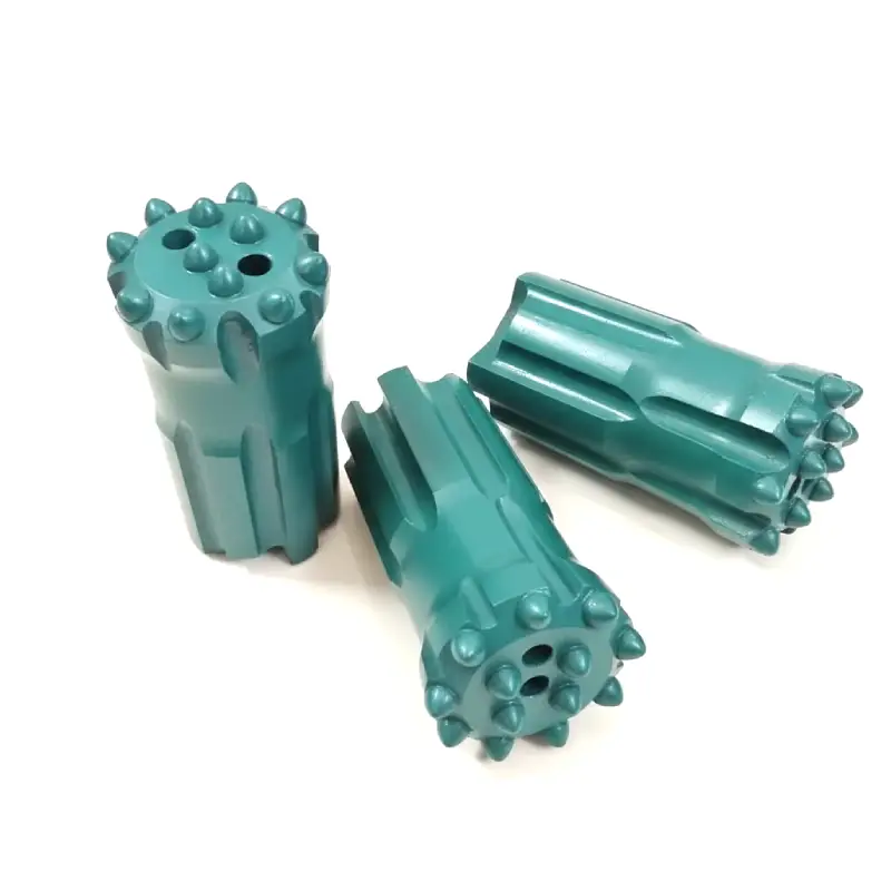 threaded button bits for rock drilling