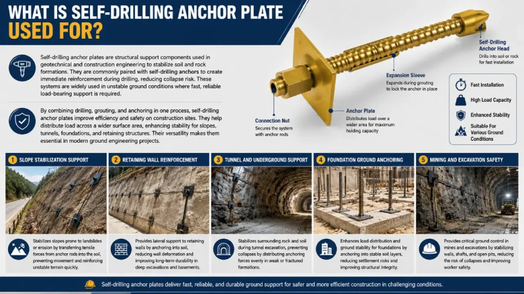 self drilling anchor plate uses